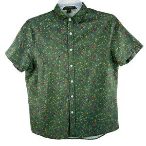 Men's Green Button Down Shirt Size: XL